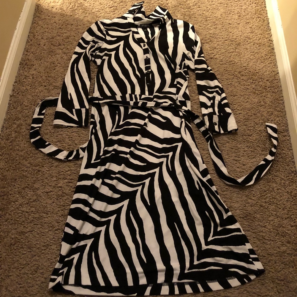 Talbots Brand long Zebra print dress
